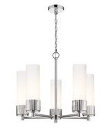 Mid. Chandeliers Glass Up by Innovations ( 405 | 428-5CR-PN-G428-12WH Downtown Urban ) 