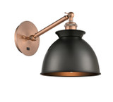 Sconces Single Glass by Innovations ( 405 | 317-1W-AC-M14-BK-LED Ballston ) 