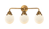 Bathroom Fixtures Three Lights by Innovations ( 405 | 288-3W-BB-G201-6-LED Nouveau 2 ) 