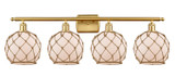 Bathroom Fixtures Four Lights by Innovations ( 405 | 516-4W-SG-G121-8RB-LED Ballston ) 