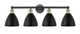 Bathroom Fixtures Four Lights by Innovations ( 405 | 616-4W-BAB-MBD-75-BK Edison ) 