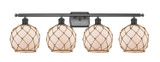Bathroom Fixtures Four Lights by Innovations ( 405 | 516-4W-OB-G121-8RB-LED Ballston ) 