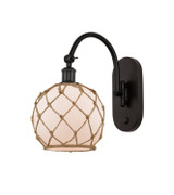 Sconces Single Glass by Innovations ( 405 | 518-1W-OB-G121-8RB-LED Ballston ) 