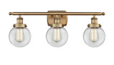 Bathroom Fixtures Three Lights by Innovations ( 405 | 916-3W-BB-G202-6-LED Ballston Urban ) 