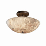 Semi-Flush Mts. Bowl Style by Justice Designs ( 102 | ALR-9690-35-DBRZ Alabaster Rocks ) 