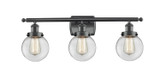 Bathroom Fixtures Three Lights by Innovations ( 405 | 916-3W-BK-G202-6-LED Ballston Urban ) 