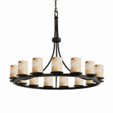 Large Chandeliers Glass Shade by Justice Designs ( 102 | ALR-8716-10-MBLK Alabaster Rocks ) 