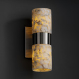 Sconces Double Glass by Justice Designs ( 102 | ALR-8762-10-NCKL Alabaster Rocks ) 