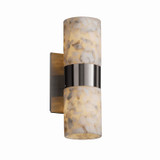 Sconces Double Glass by Justice Designs ( 102 | ALR-8762-10-NCKL-LED2-1400 Alabaster Rocks ) 