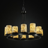 Mid. Chandeliers Glass Up by Justice Designs ( 102 | ALR-8768-10-MBLK Alabaster Rocks ) 