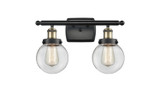 Bathroom Fixtures Two Lights by Innovations ( 405 | 916-2W-BAB-G202-6-LED Ballston Urban ) 