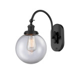 Sconces Single Glass by Innovations ( 405 | 918-1W-BK-G202-8-LED Franklin Restoration ) 
