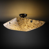 Semi-Flush Mts. Bowl Style by Justice Designs ( 102 | ALR-9651-25-MBLK-F6 Alabaster Rocks ) 