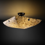 Semi-Flush Mts. Bowl Style by Justice Designs ( 102 | ALR-9652-25-MBLK-F6-LED5-5000 Alabaster Rocks ) 