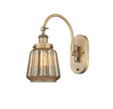 Sconces Single Glass by Innovations ( 405 | 918-1W-BB-G146-LED Franklin Restoration ) 