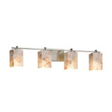 Bathroom Fixtures Four Lights by Justice Designs ( 102 | ALR-8444-15-NCKL Alabaster Rocks ) 