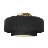 Semi-Flush Mts. Drum Shade by Justice Designs ( 102 | CER-6375-BKMT-BRSS Radiance ) 