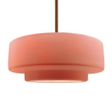 Pendants Drum Shade by Justice Designs ( 102 | CER-6545-BSH-BRSS-RIGID Radiance ) 