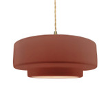 Pendants Drum Shade by Justice Designs ( 102 | CER-6545-CLAY-BRSS-BEIG-TWST Radiance ) 