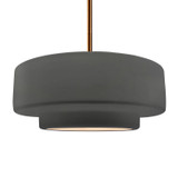 Pendants Drum Shade by Justice Designs ( 102 | CER-6545-GRY-BRSS-RIGID Radiance ) 