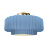 Semi-Flush Mts. Drum Shade by Justice Designs ( 102 | CER-6375-SKBL-BRSS Radiance ) 