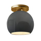 Semi-Flush Mts. Glass Down by Justice Designs ( 102 | CER-6353-GRY-BRSS Radiance ) 