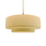 Pendants Drum Shade by Justice Designs ( 102 | CER-6545-MYLW-BRSS-BEIG-TWST Radiance ) 