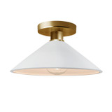 Semi-Flush Mts. Glass Down by Justice Designs ( 102 | CER-6330-WHT-BRSS Radiance ) 