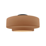 Semi-Flush Mts. Drum Shade by Justice Designs ( 102 | CER-6363-ADOB-MBLK Radiance ) 