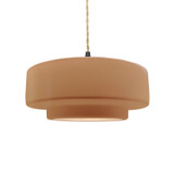 Pendants Drum Shade by Justice Designs ( 102 | CER-6543-ADOB-MBLK-BEIG-TWST Radiance ) 