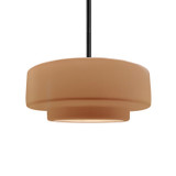 Pendants Drum Shade by Justice Designs ( 102 | CER-6543-ADOB-MBLK-RIGID Radiance ) 
