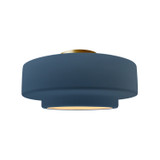 Semi-Flush Mts. Drum Shade by Justice Designs ( 102 | CER-6363-MDMT-BRSS Radiance ) 