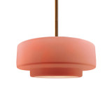 Pendants Drum Shade by Justice Designs ( 102 | CER-6543-BSH-BRSS-RIGID Radiance ) 