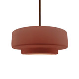 Pendants Drum Shade by Justice Designs ( 102 | CER-6543-CLAY-BRSS-RIGID Radiance ) 