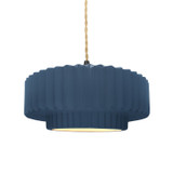 Pendants Drum Shade by Justice Designs ( 102 | CER-6553-MDMT-MBLK-BEIG-TWST Radiance ) 