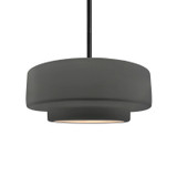 Pendants Drum Shade by Justice Designs ( 102 | CER-6543-GRY-MBLK-RIGID Radiance ) 