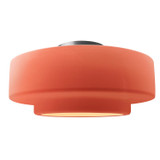Semi-Flush Mts. Drum Shade by Justice Designs ( 102 | CER-6365-BSH-NCKL Radiance ) 