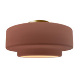 Semi-Flush Mts. Drum Shade by Justice Designs ( 102 | CER-6365-CLAY-BRSS Radiance ) 