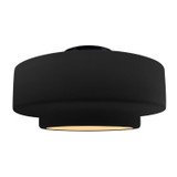 Semi-Flush Mts. Drum Shade by Justice Designs ( 102 | CER-6365-CRB-MBLK Radiance ) 