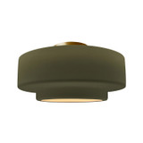 Semi-Flush Mts. Drum Shade by Justice Designs ( 102 | CER-6365-MGRN-BRSS Radiance ) 