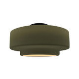 Semi-Flush Mts. Drum Shade by Justice Designs ( 102 | CER-6365-MGRN-MBLK Radiance ) 