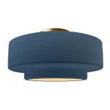 Semi-Flush Mts. Drum Shade by Justice Designs ( 102 | CER-6365-MID-BRSS Radiance ) 