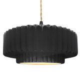 Pendants Drum Shade by Justice Designs ( 102 | CER-6555-BLK-MBLK-BEIG-TWST Radiance ) 