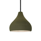 Mini Pendants Glass Down by Justice Designs ( 102 | CER-6560-MGRN-MBLK-RIGID Radiance ) 