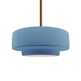 Pendants Drum Shade by Justice Designs ( 102 | CER-6543-SKBL-BRSS-RIGID Radiance ) 