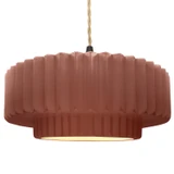 Pendants Drum Shade by Justice Designs ( 102 | CER-6555-CLAY-MBLK-BEIG-TWST Radiance ) 