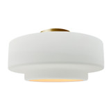 Semi-Flush Mts. Drum Shade by Justice Designs ( 102 | CER-6365-WHT-BRSS Radiance ) 