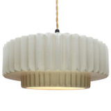 Pendants Drum Shade by Justice Designs ( 102 | CER-6555-MAT-MBLK-BEIG-TWST Radiance ) 