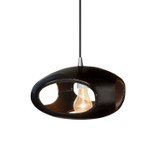 Mini Pendants Glass Down by Justice Designs ( 102 | CER-6440-BLK-CROM-BKCD Radiance ) 