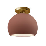 Semi-Flush Mts. Glass Down by Justice Designs ( 102 | CER-6350-CLAY-BRSS Radiance ) 